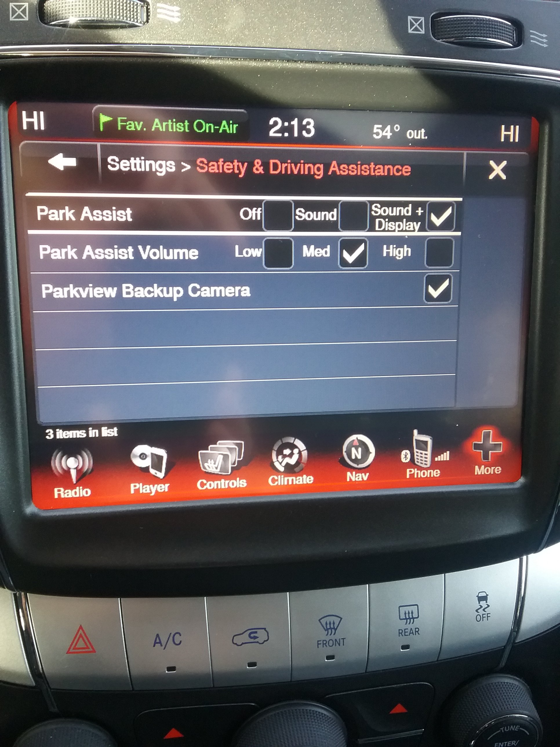 2013 dodge journey service park assist